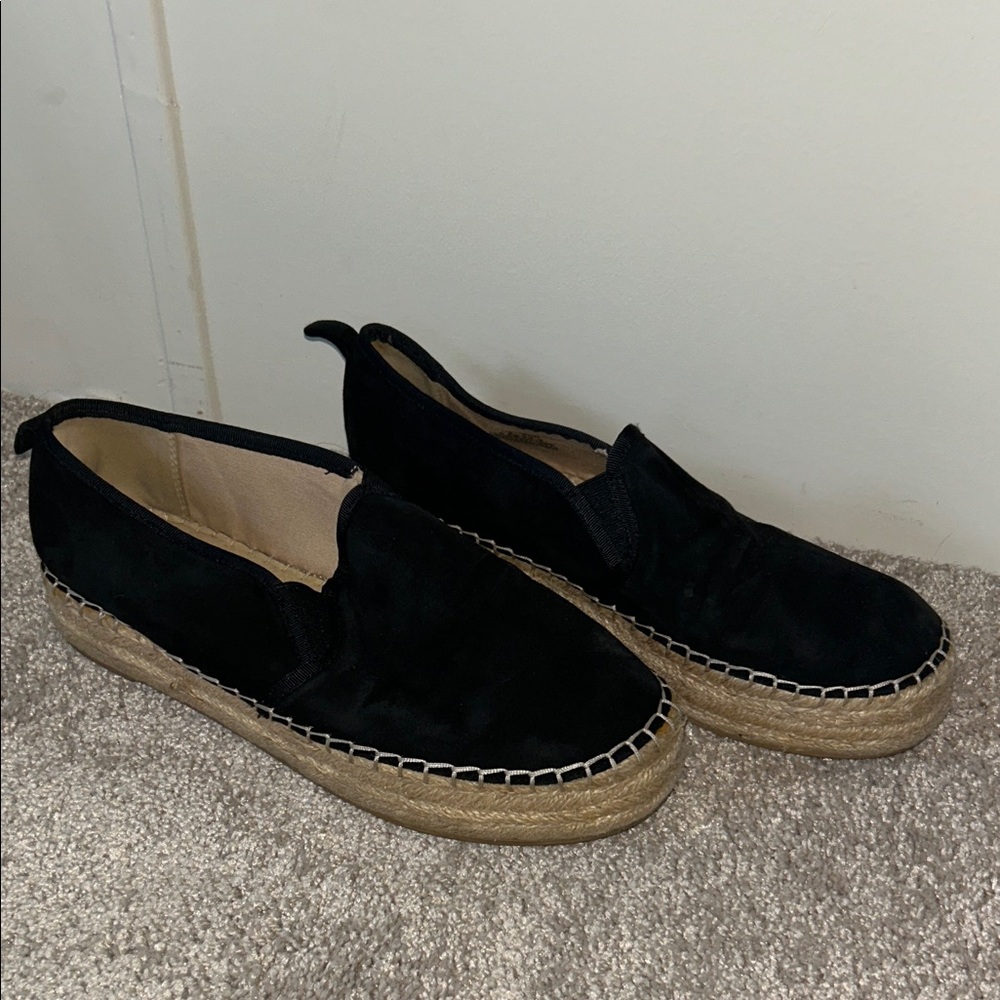 Sam Edelman Black Suede Espadrille Slip-Ons